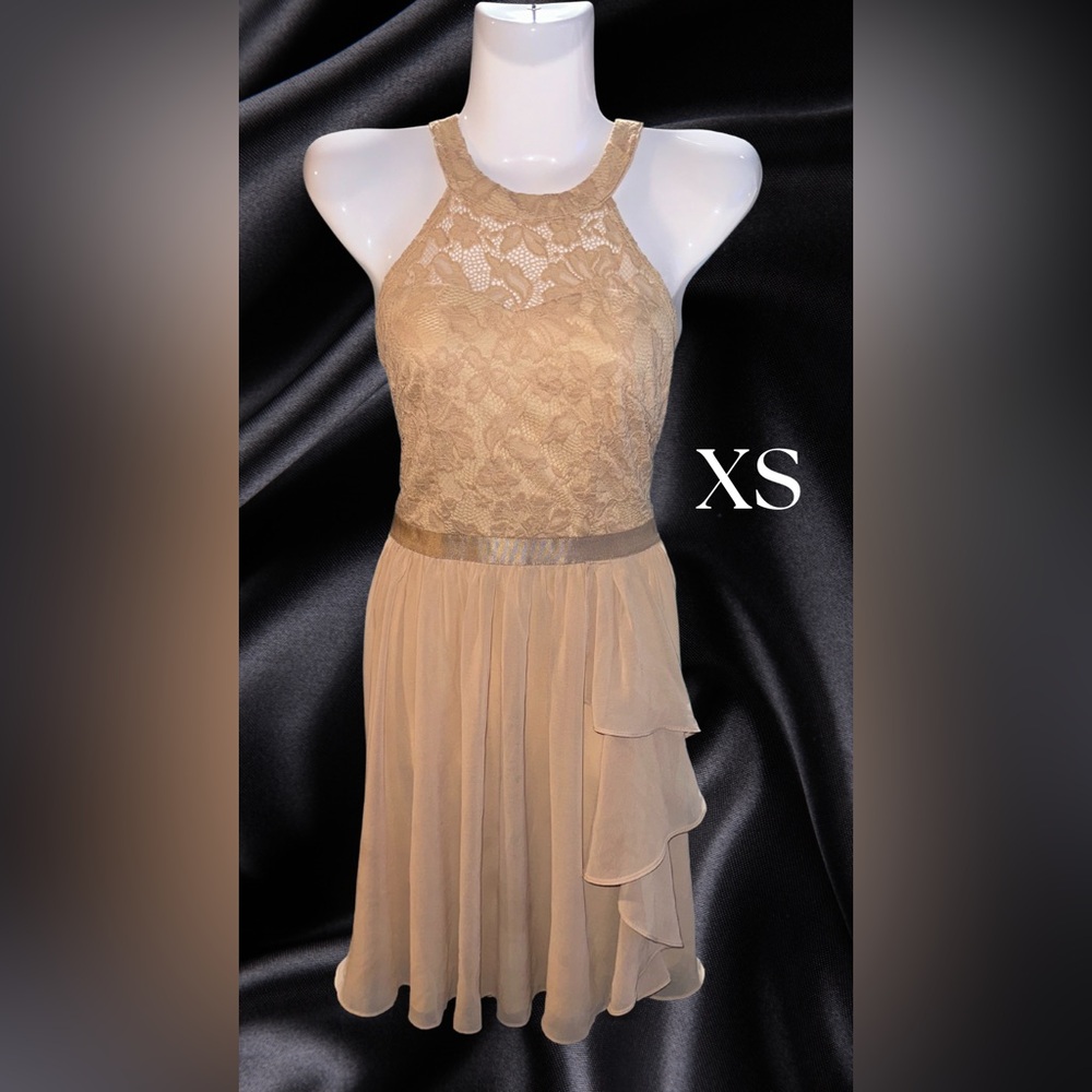 Tan lace Halter dress ✨